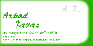 arpad kavas business card